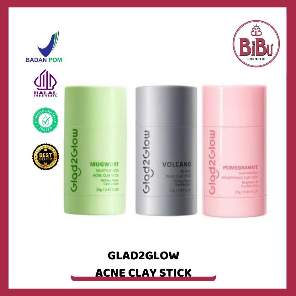 Glad2Glow Real Mugwort Salicylic Acid Acne Clay Stick 25g Masker Stik g2g