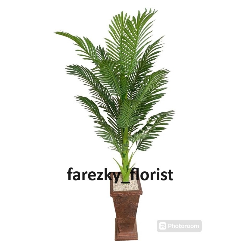 [bunga set pot] pohon palem artificial jumbo set pot / pohon palm tiruan / bunga sudut ruangan / bun