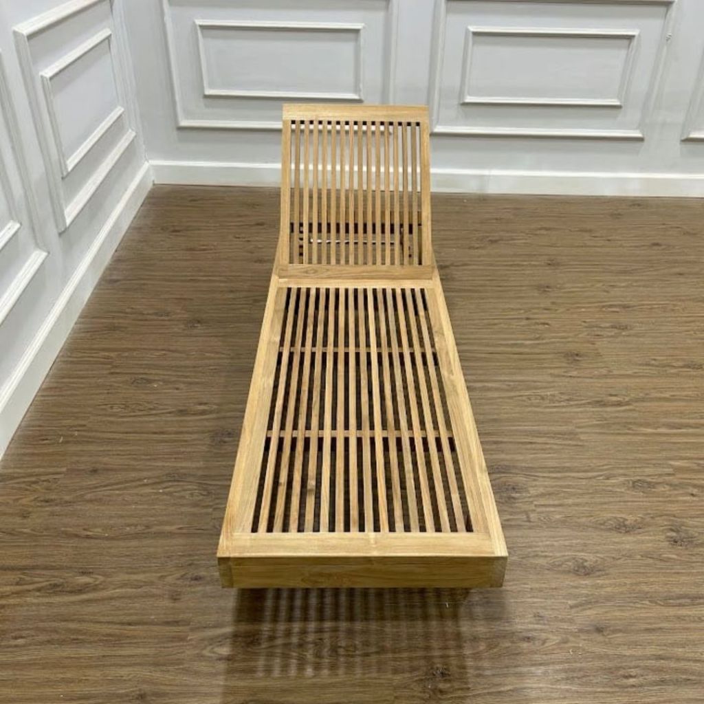 Kursi Lounger Kursi Pantai Kursi Santai Kursi Outdoor Minimalis Jati