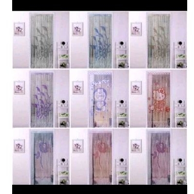 Tirai Benang Bermotif Ukuran 100x200cm/ Tirai Benang Hiasan Pintu Kamar