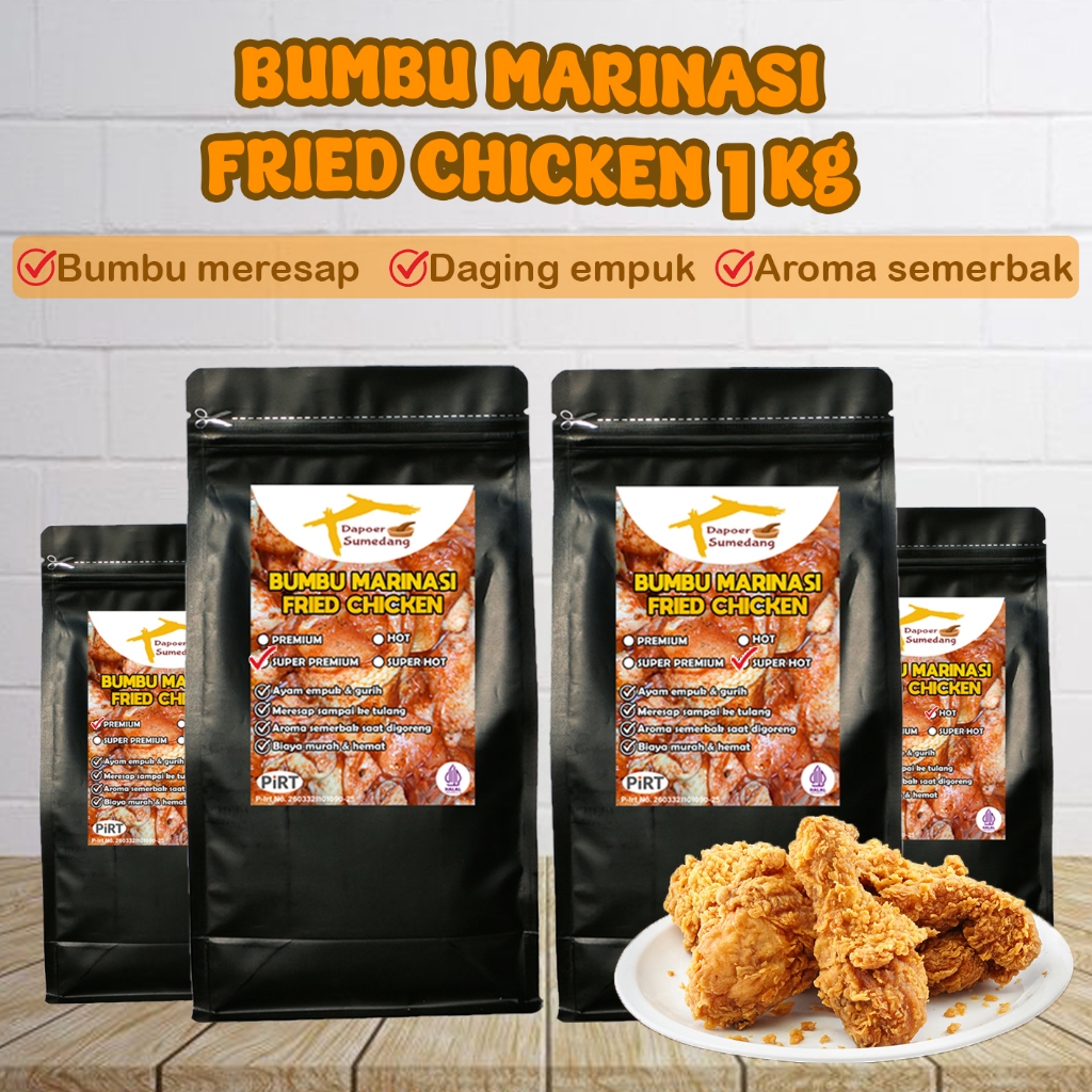 

Bumbu Marinasi Fried Chicken Kentucky Premium Ayam Crispy Geprek Tepung Marinase Premix Biang 1kg