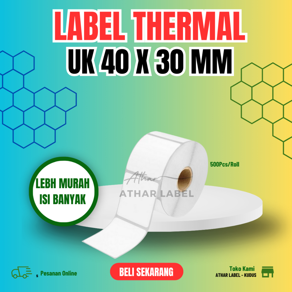 

PROMO LABEL THERMAL UK 40 X 30 MM 1 LINE | THERMAL LABEL 40 X 30 ISI 500 1 LINE