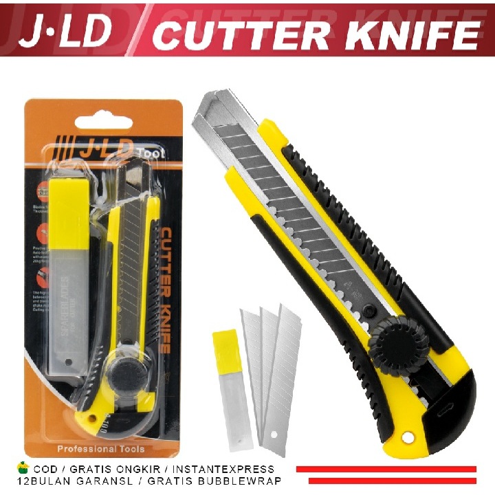 

JLD Pisau Cutter Cnife 18mm Utility Knife Cutter Murah Cutter Sharp L500