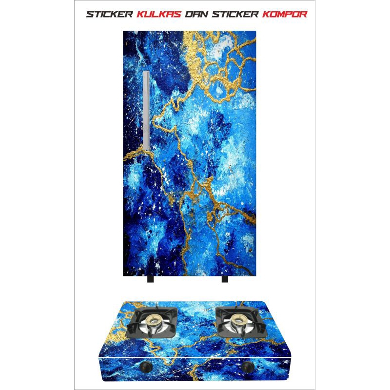 wallpaper stiker kulkas 1 pintu dan kompor 2 tungku