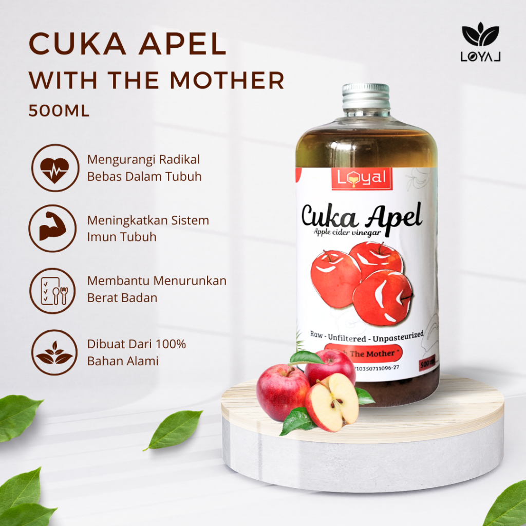 

Cuka Apel Original Asli With Mother isi 500ml - Organik Tanpa Campuran - Diet Detox Kesehatan