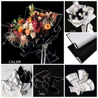 

SUPPLYFLORIST - (20 LEMBAR) FLOWER WRAPPING BLACK WHITE FRAME CELLOPHANE WATERPROOF KERTAS BUKET BUNGA (ECER)/ FLOWER WRAP
