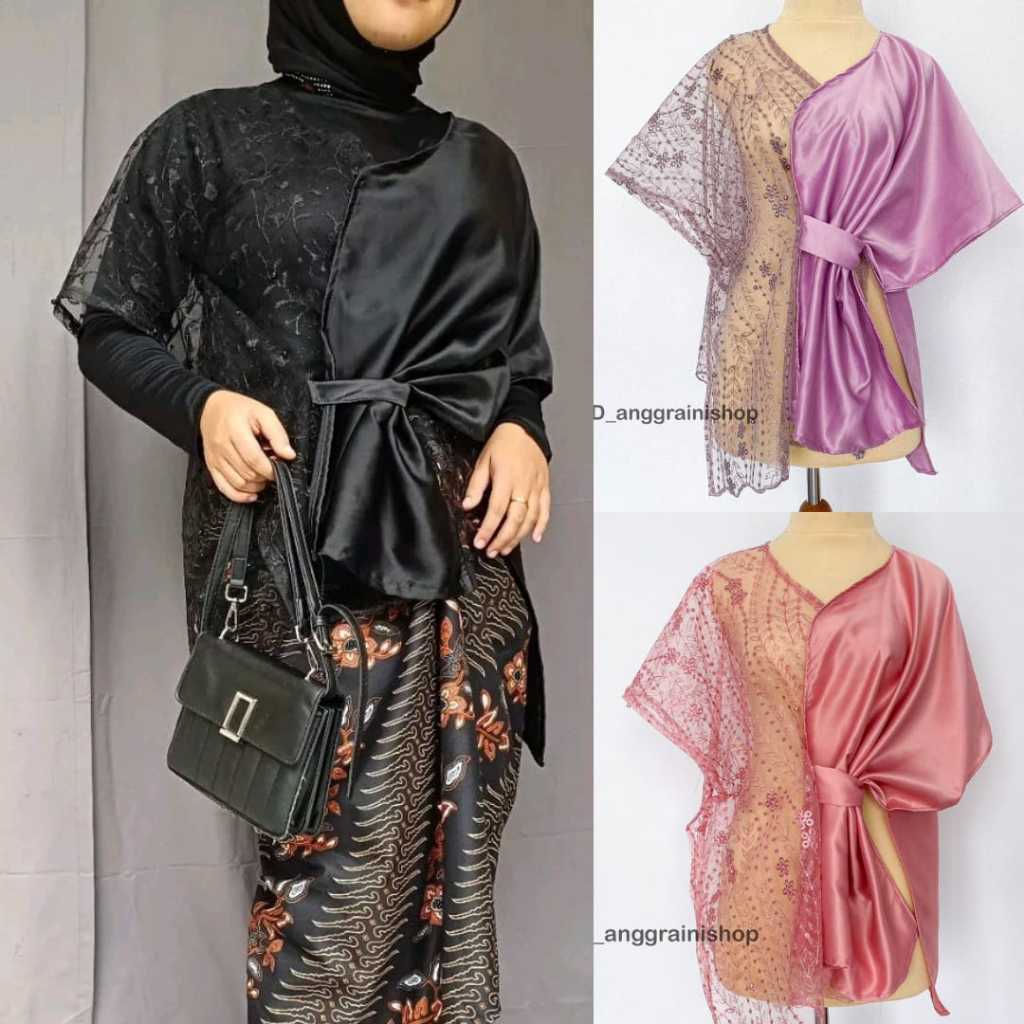 OUTER BROKAT ,KEBAYA TILE, OUTER SATIN, CAPE TILE MIX SATIN