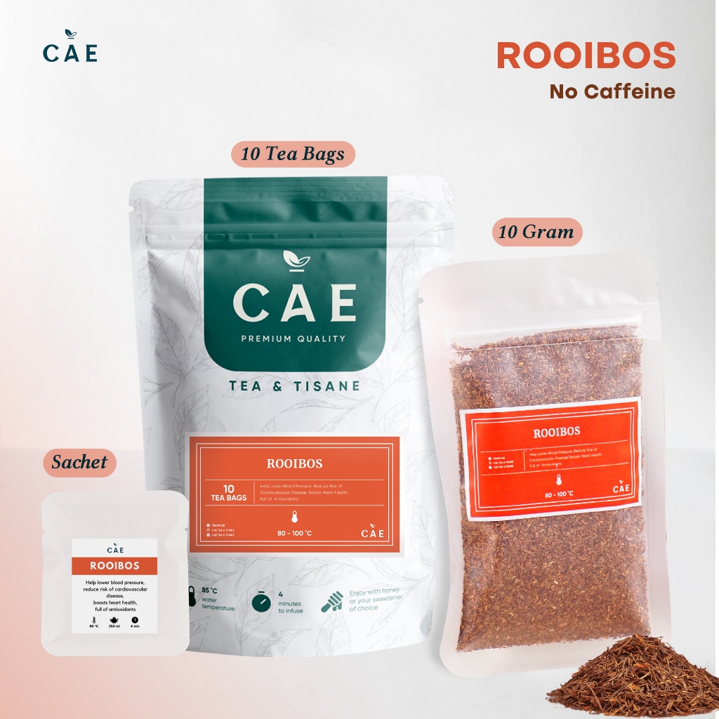 

ROOIBOS 10 TEA BAGS African Red Tea Redbush Teh Merah Afrika Tisane Organik Pure Natural Premium