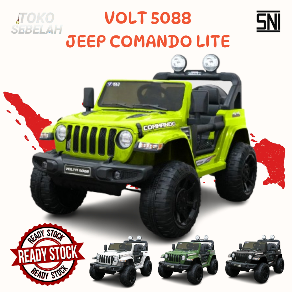 Mainan Mobil Aki Anak Commando Lite SHP VOLTA 5088 KOmando Ban Plastik Mainan Anak Mobil Aki  - Hija