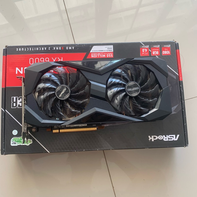 vga rx6600 8gb asrock bekas garansi on 2025/5 emd