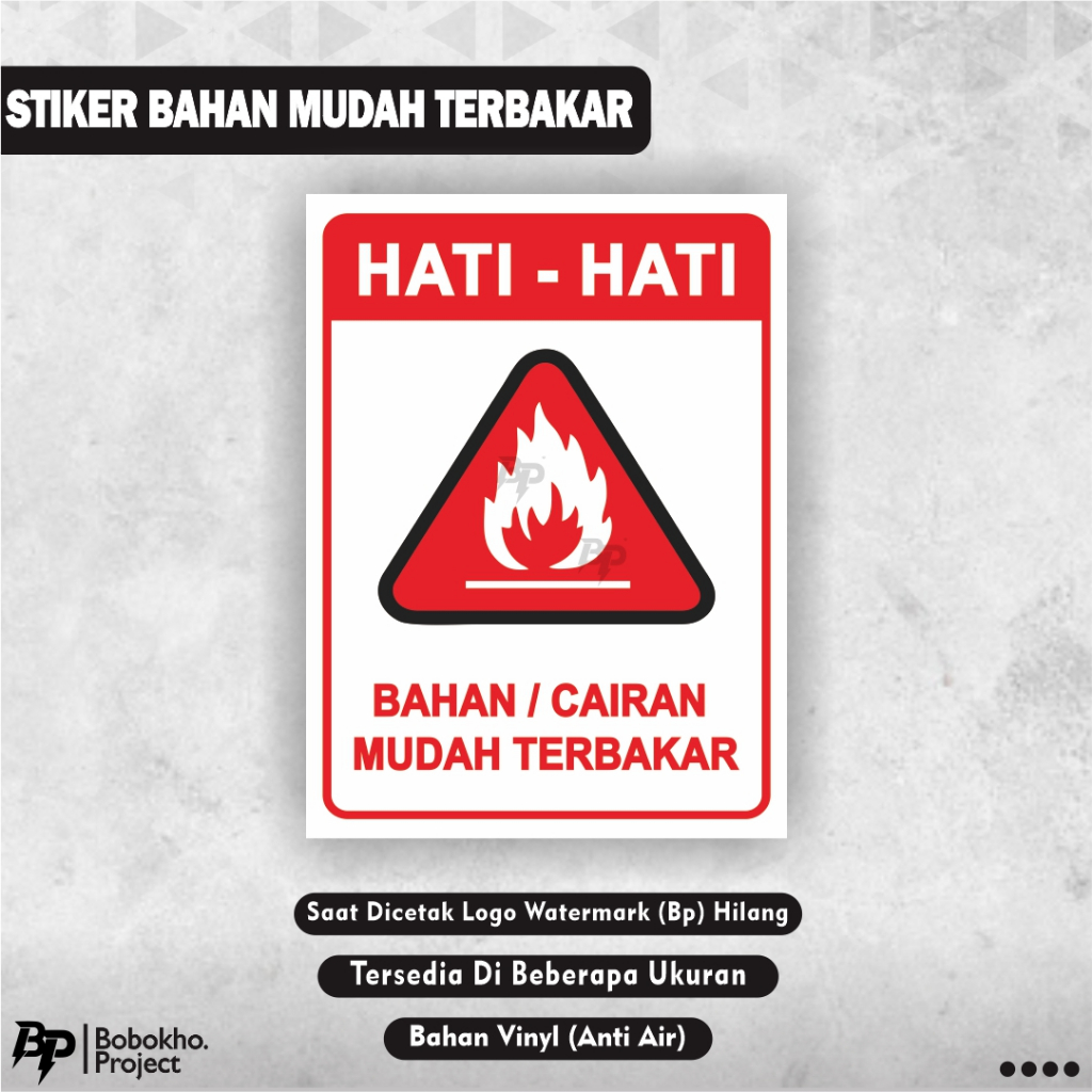 

Stiker Bahan Mudah Terbakar / Stiker Cairan Mudah Terbakar / Stiker Mudah Terbakar
