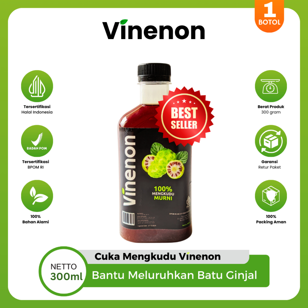 

Cuka Mengkudu Vinenon Herbal 100% Alami Pecah Batu Ginjal dan Kolesterol Normalkan Asam Urat