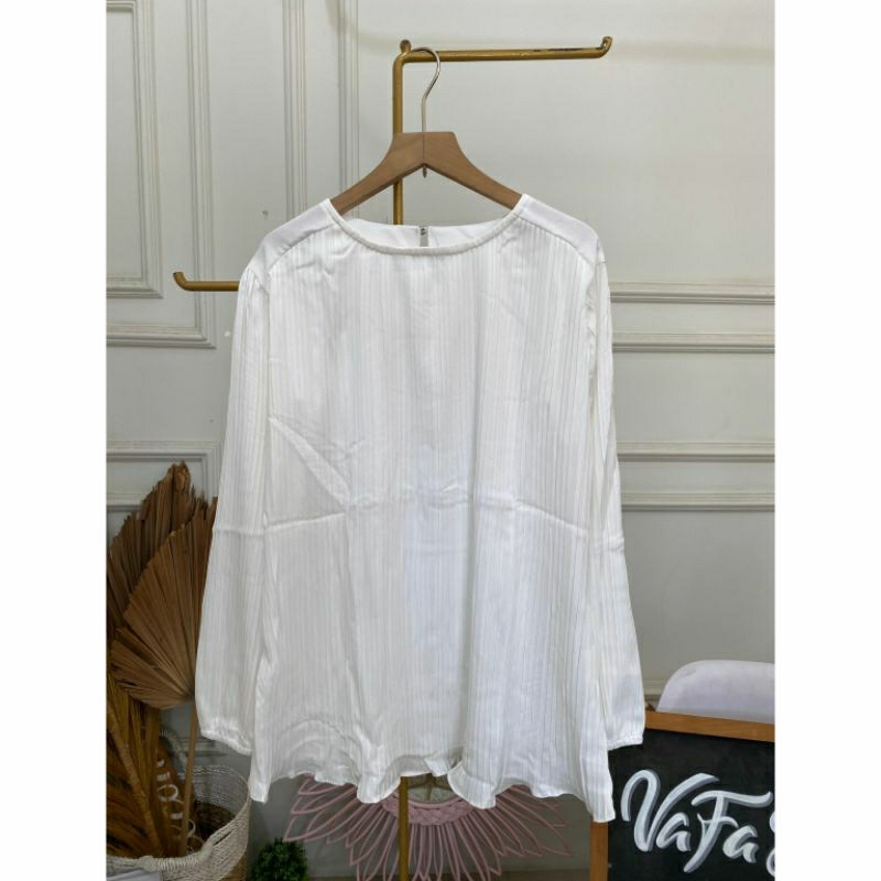 Ready blouse plisket putih polos