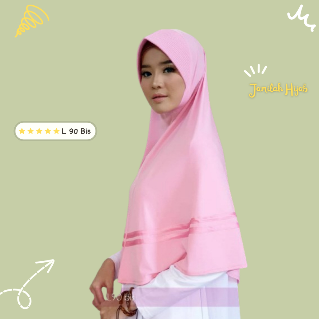 JAMILAH TERMURAH | L 90 Bis ORIGINAL Size L JILBAB / HIJAB / BERGO INSTAN ORI JAMILAH