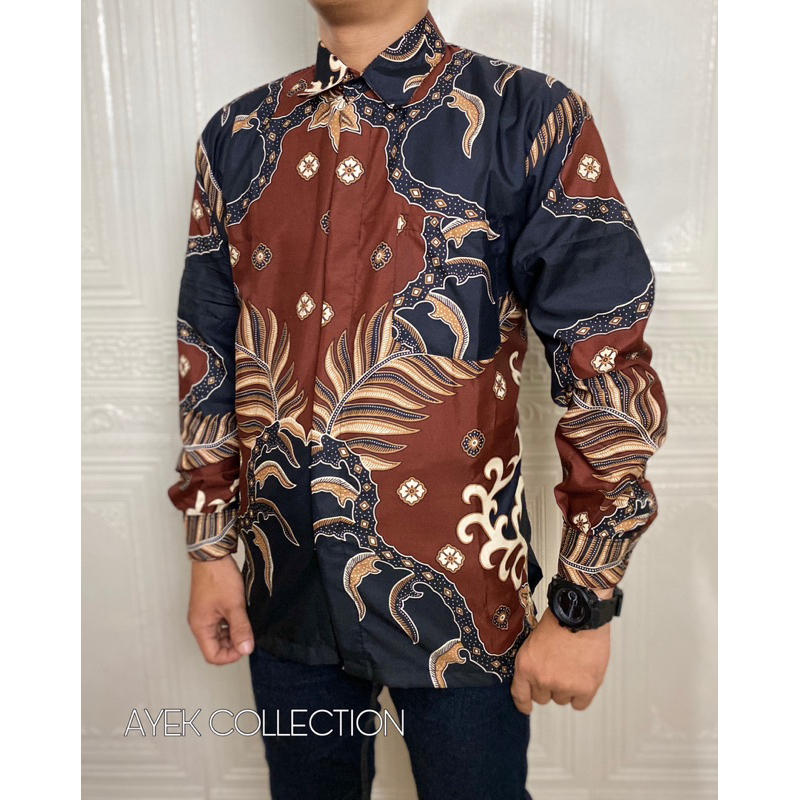Baju batik murah cowok tangan panjang