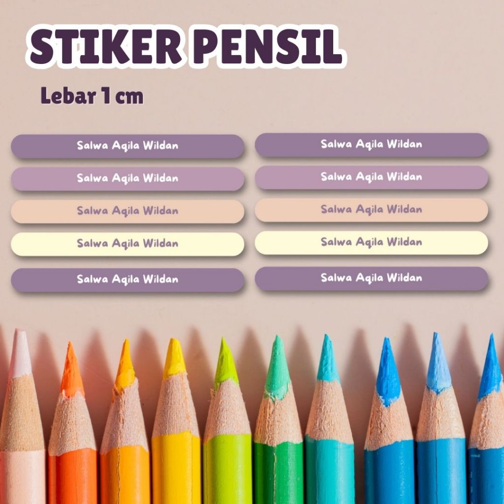 

[60 pcs] Stiker Pensil Anti Air Waterproof