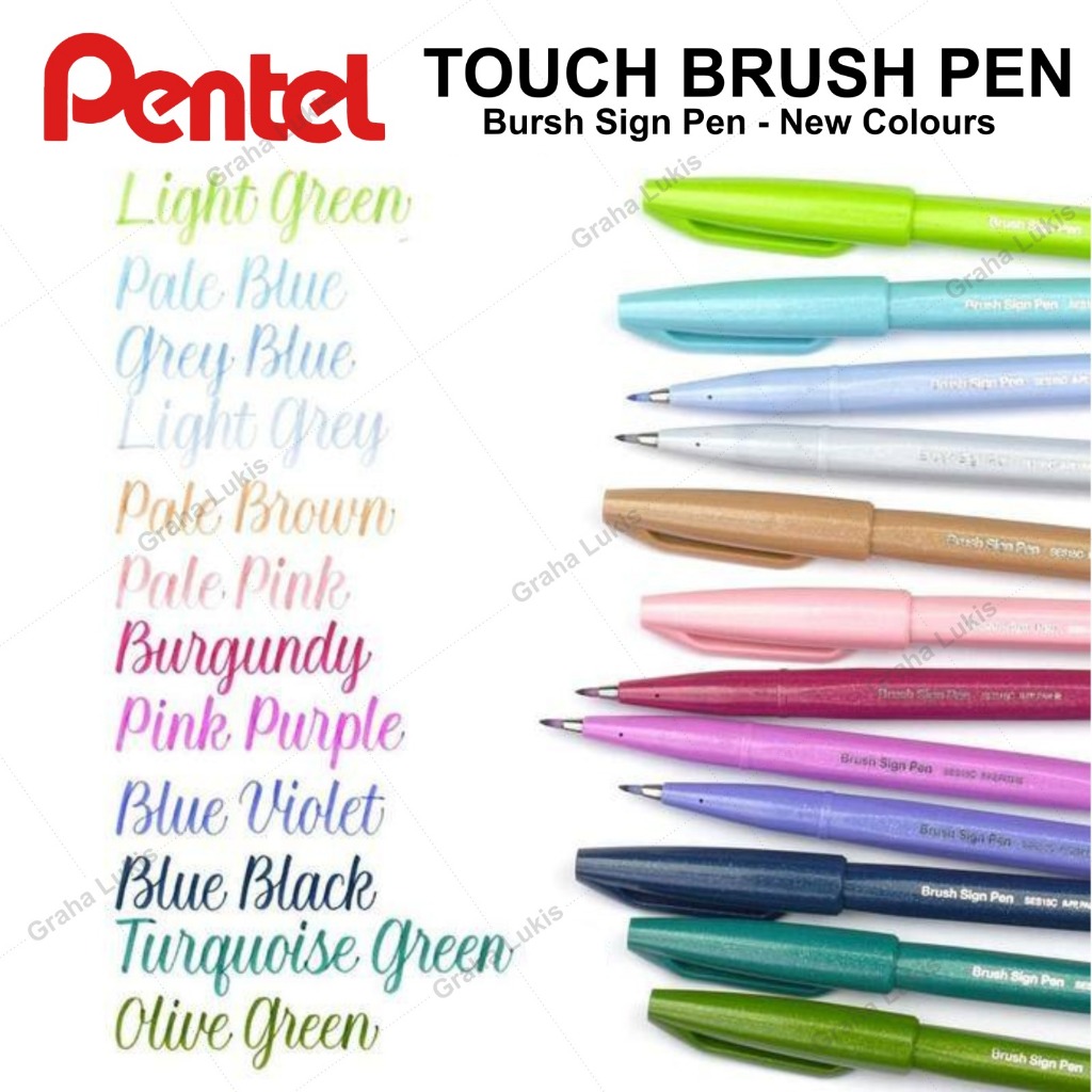

RB Pentel Touch Brush Pen New Colours/ Pentel Touch Brush Pen Warna Baru