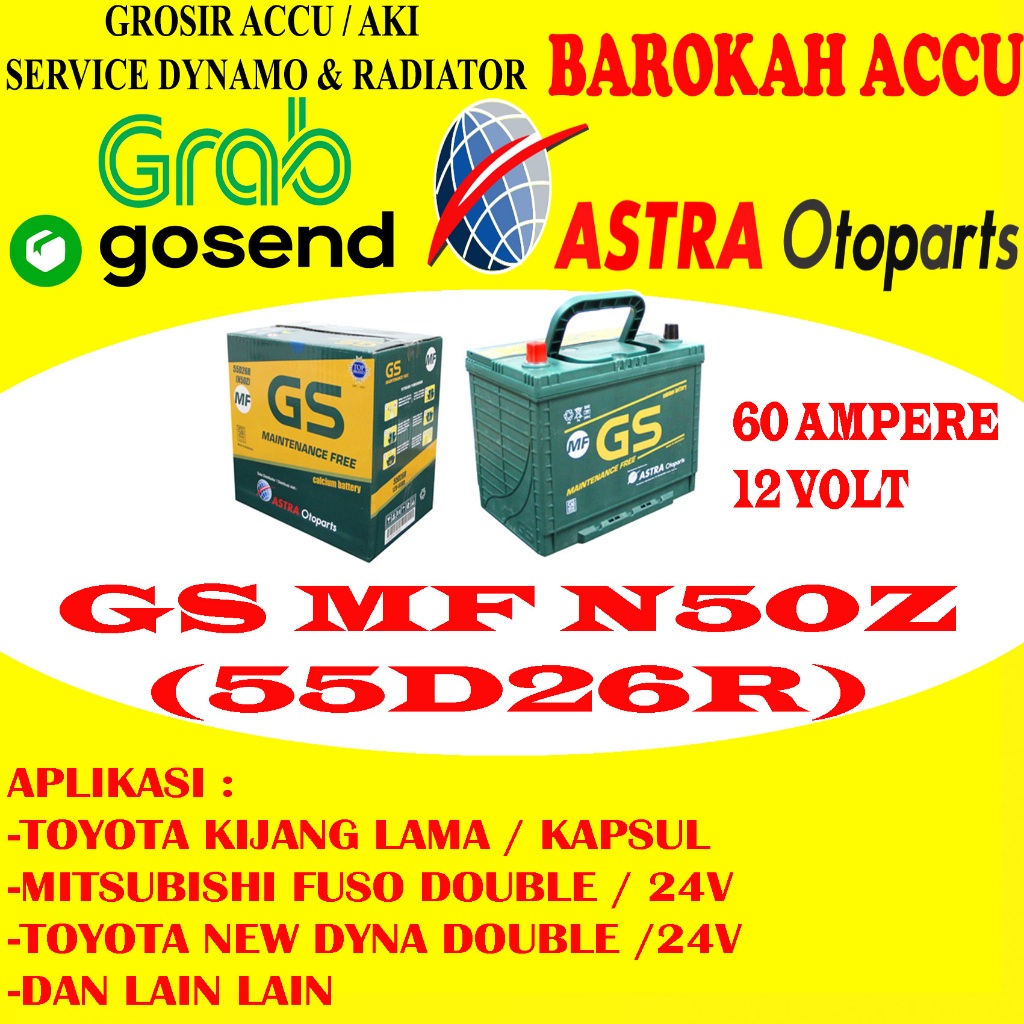 AKI GS MF N50Z / 55D26R , 60 AH ASTRA OTOPARTS
