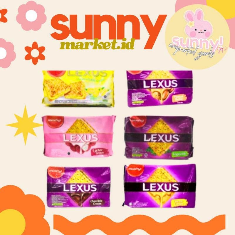 

SUNNYMARKET - LEXUS MUNCHY MUNCHYS MUNCHY'S BISCUIT BISKUIT VEGETABLE CRACKERS KRAKERS KREKERS LYCHEE CHOCOLATE CHEESE PEANUT BUTTER LEMON IMPORT IMPOR