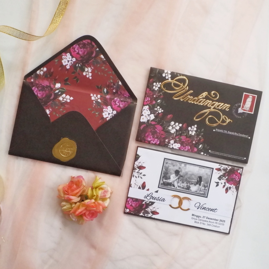 UNDANGAN SATUAN VIP HITAM HardCover Landscape Tebal CR7-15