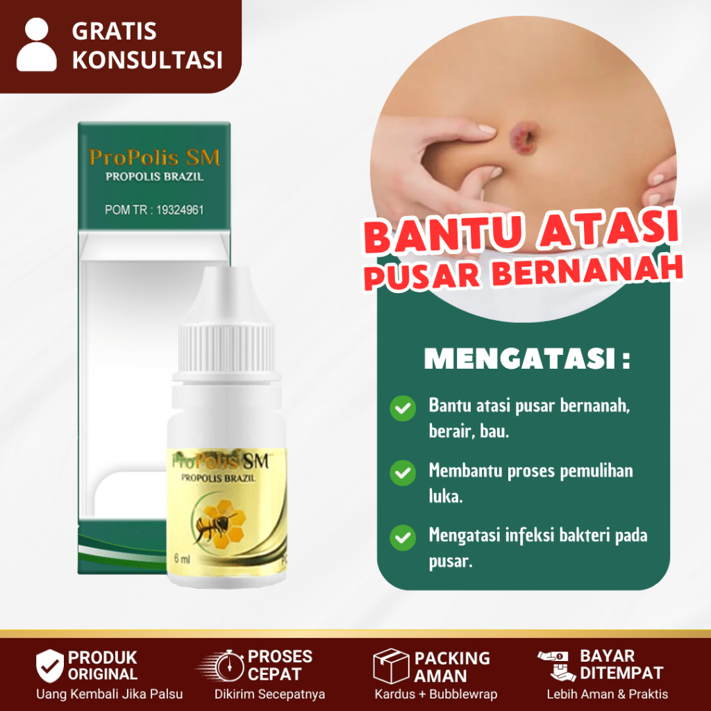 Obat Pusar Bernanah, Pusar Berair Dan Bau, Pusar Gatal, Infeksi Bakteri Pada Pusar - Propolis SM