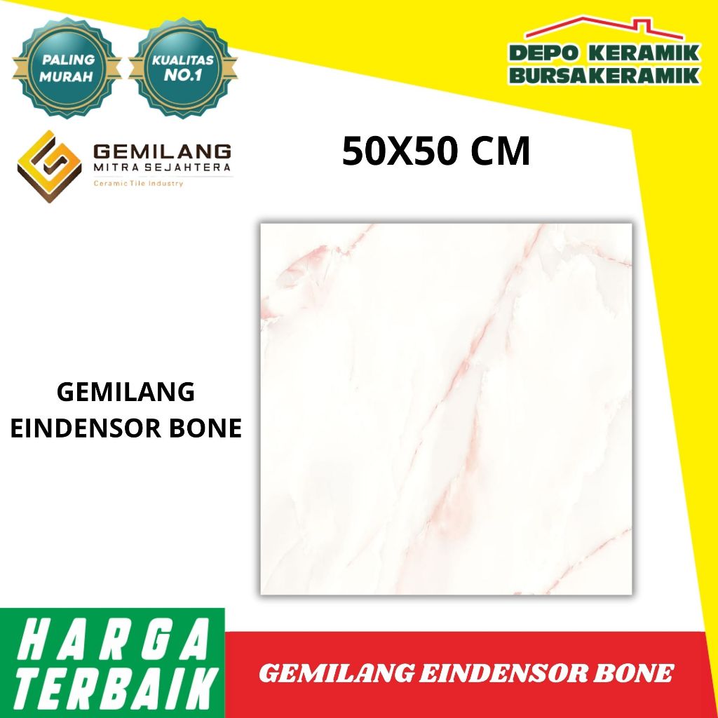 KERAMIK LANTAI GEMILANG 50X50 EIDENSOR BONE