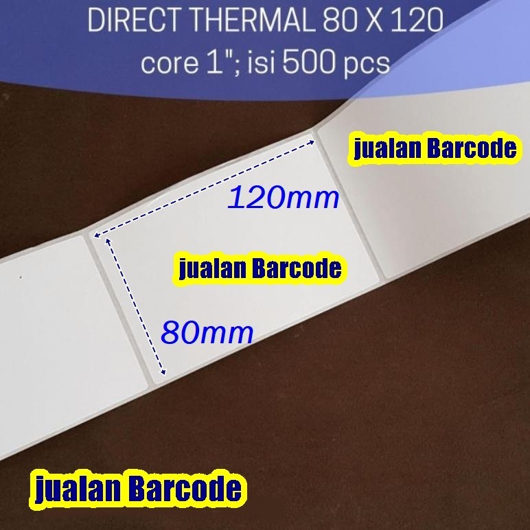 

TERLARIS LABEL BARCODE DIRECT THERMAL 80X120 80 X 120 CORE 1" ISI 500