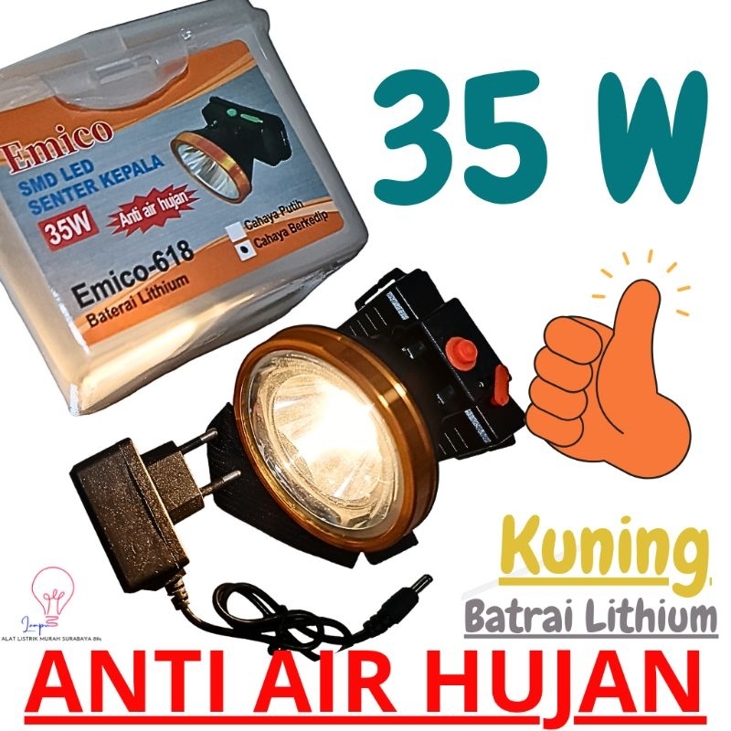 Senter Kepala 35w kuning EMICO