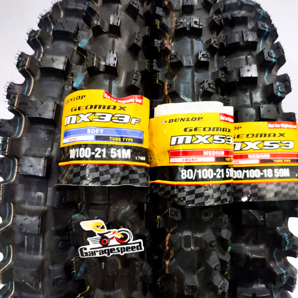 BAN LUAR GEOMAX MX53 MX33 DUNLOP 18 21 KOMPETISI KLX CRF WR KTM