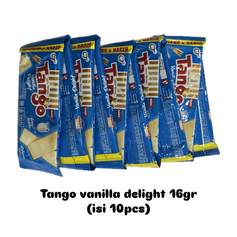 

Tango Wafer Vanilla Delight 16gr 1 renceng isi 10