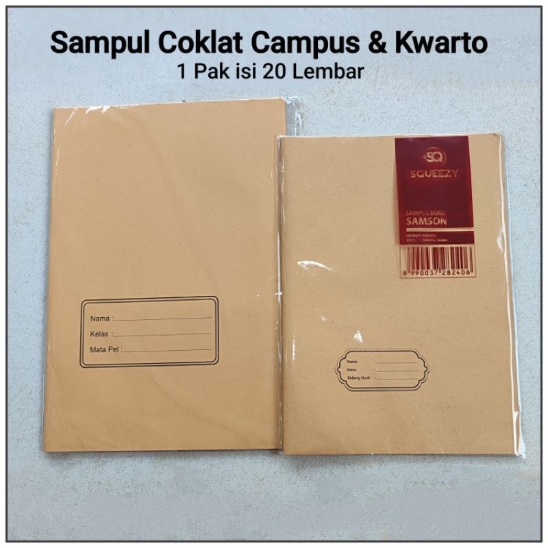 

1 Pak Sampul Buku Coklat Nama Isi 20 Lembar ( Campus & Kwarto )