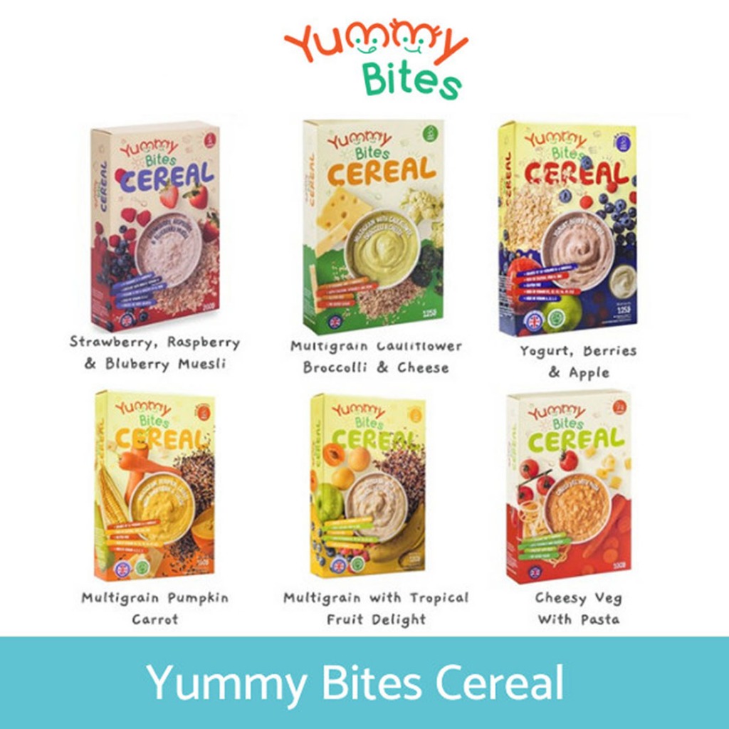 Yummy Bites Cereal 150g 6m+ MPASI Makanan Anak Bayi Instan Multigrain Cauliflower Broccoli Cheese Yo