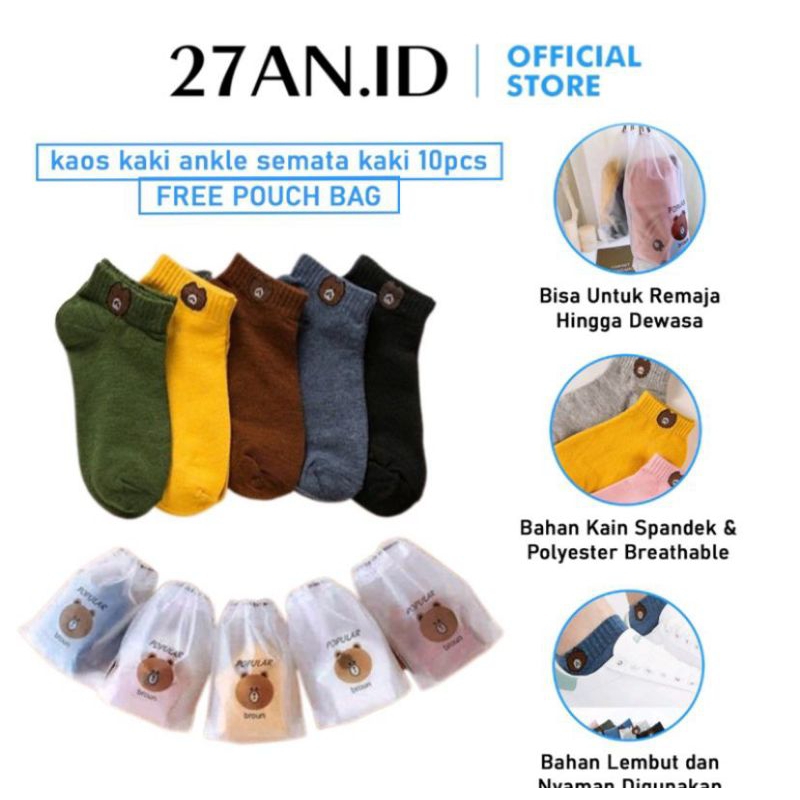 kaos kaki panda pendek