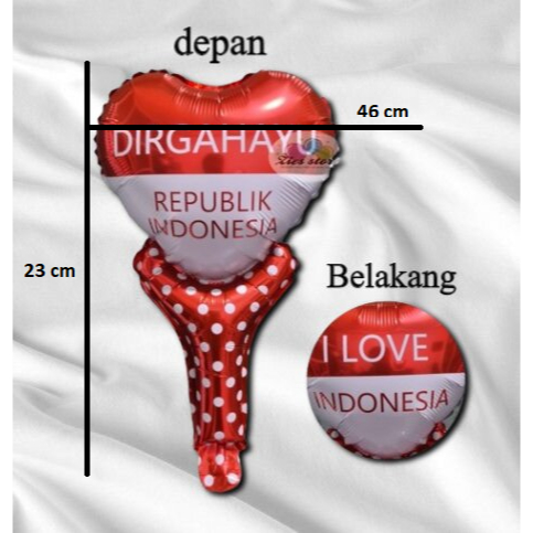 BALON FOIL merah putih |BALON TEPUK |BALON PENTUNGAN MERAH PUTIH |Balon 17an