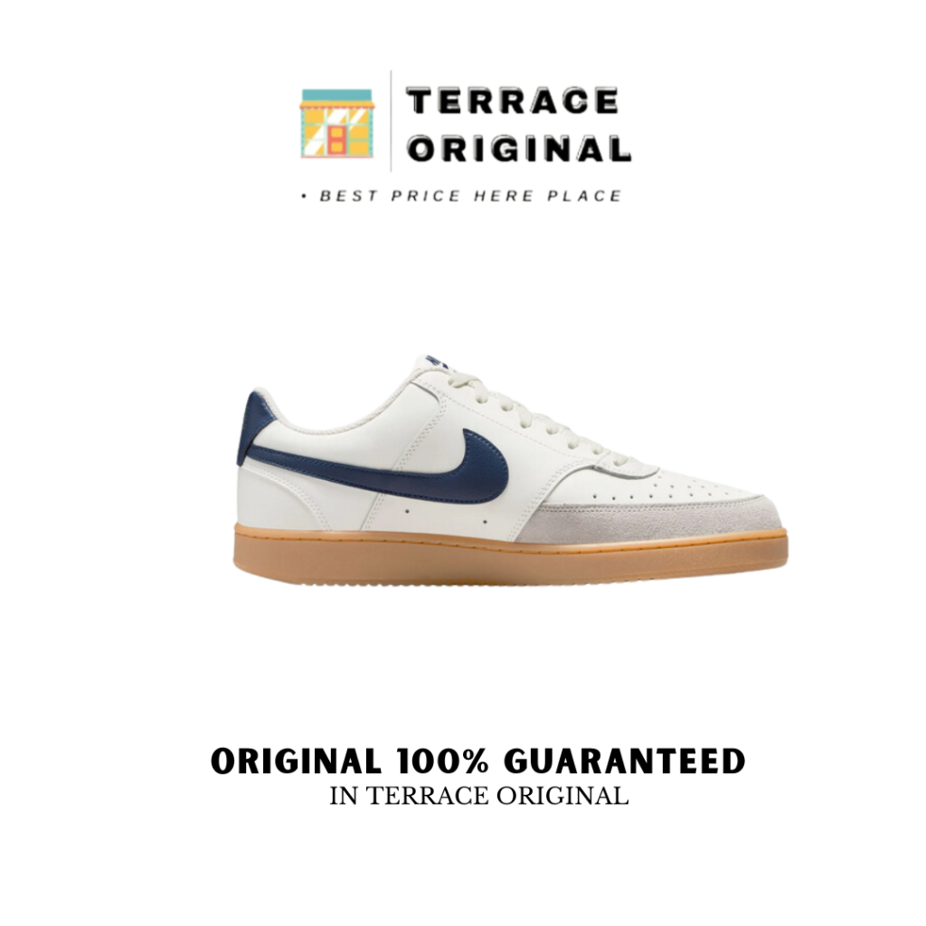 SALE Sepatu Nike Court Vision Low Sail Midnight Navy-Gum Light Brown