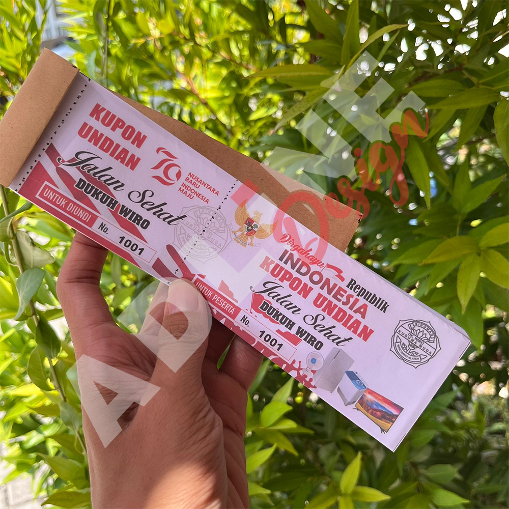 

cetak kupon jalan sehat undian voucher isi 2000 lembar ukuran 19x5.5cm