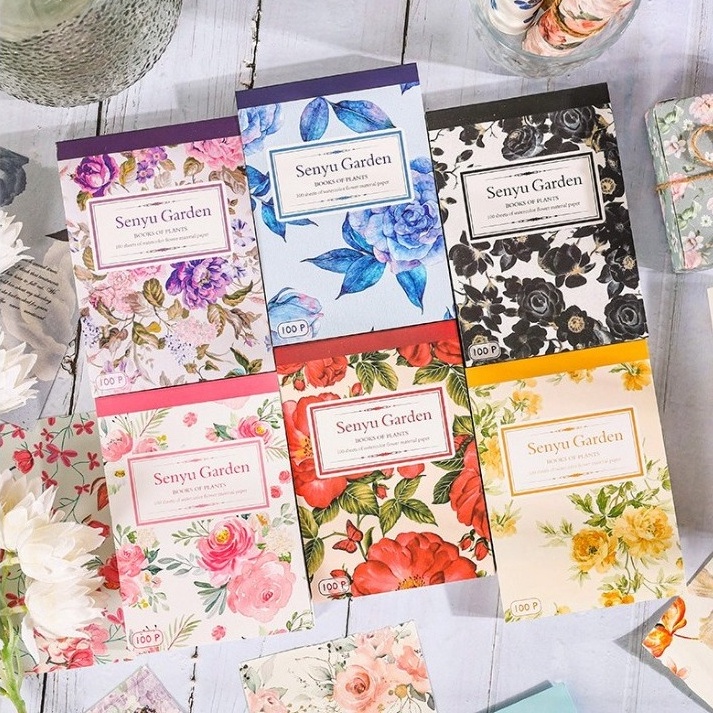 

NEW PROMO Senyu Garden Flower Design writeable material paper Kertas dengan design senyu garden scarpbook jurnaling