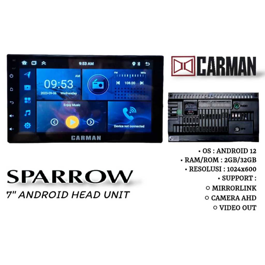 AUDIO CAR EQUIPMENT HEADUNIT Android 7in SPARROW CARMAN original
