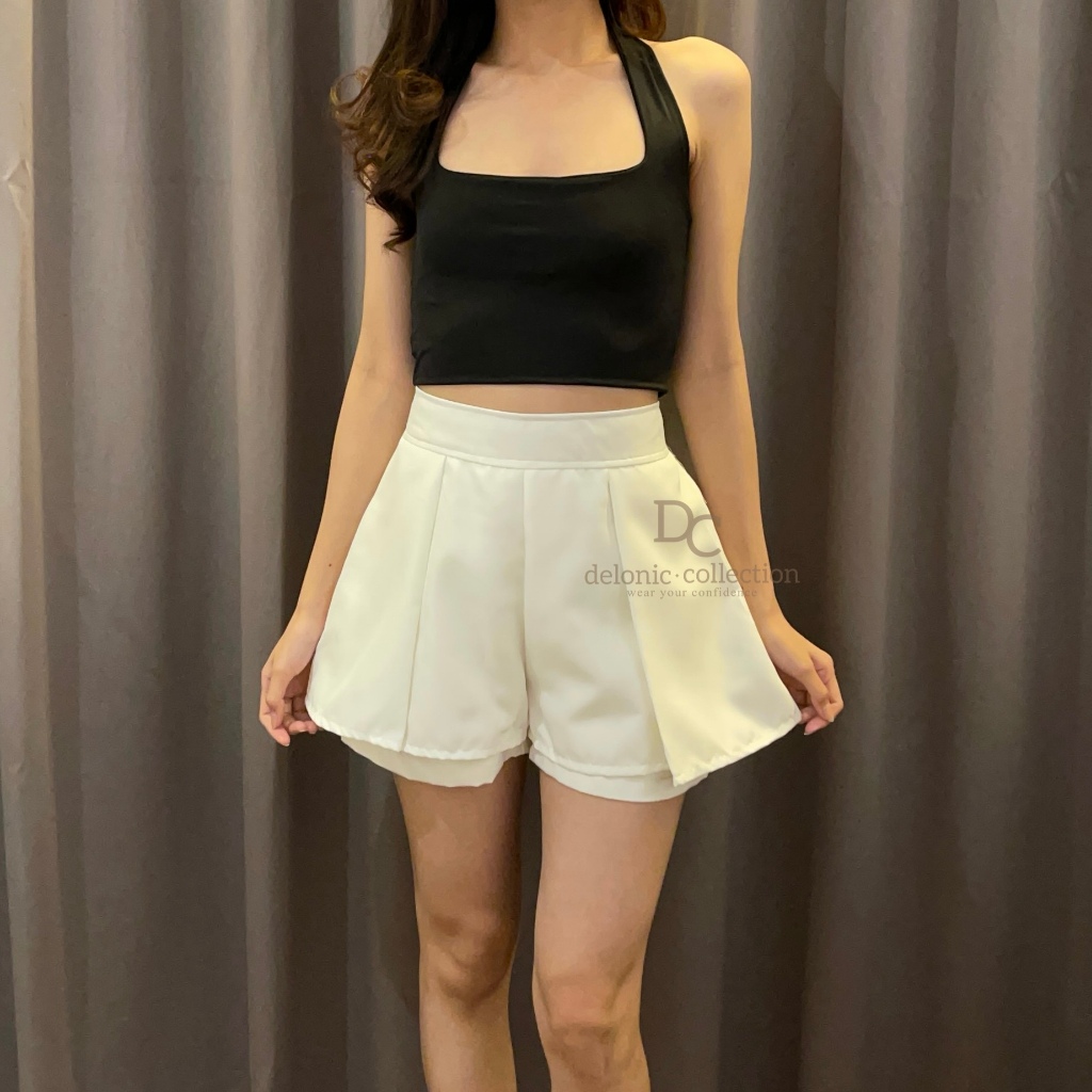 Litha Shortpants Skort Two Layer Highwaist Sakura - Bawahan Celana Pendek 2 Lapis Short Pants High W