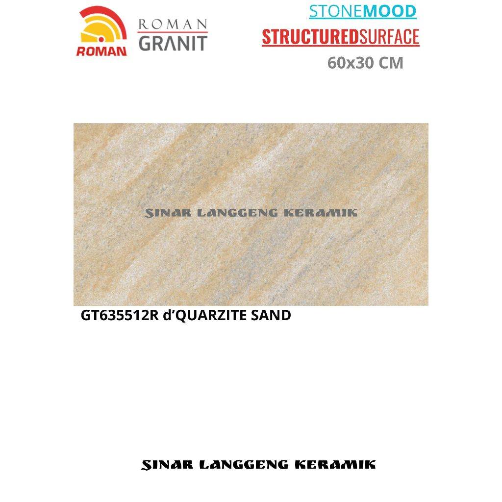 ROMAN GRANIT GT635512R d'QUARZITE SAND 60x30 MATT STRUCTURED