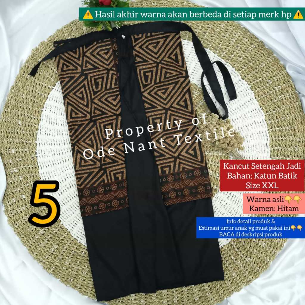 KHUSUS XXL / KAMEN+SAPUT SETENGAH JADI (½ JADI) ANAK BAHAN KATUN ENDEK & BATIK & BORDIR,