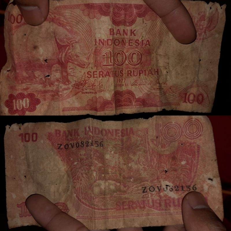 Uang Kuno Pecahan 100 Rupiah Tahun 1977