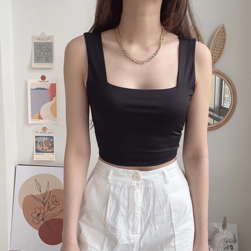 TANK TOP SQUARE / TANKTOP BAJU ATASAN WANITA CROP TOP KPREA SQUARE TANKTOP