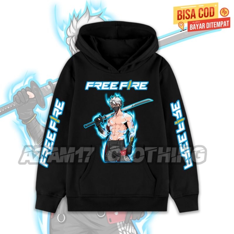 (BISA COD) HOODIE JAKET ANAK FF KARAKTER FREE FIRE VERSI PEDANG KATANA FREE NAMA / HOODIE SWEATER AN