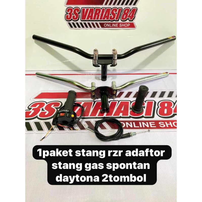 STANG RZR paketan stang RzR+adaptor stang+gas spontan 2tombol besi import..