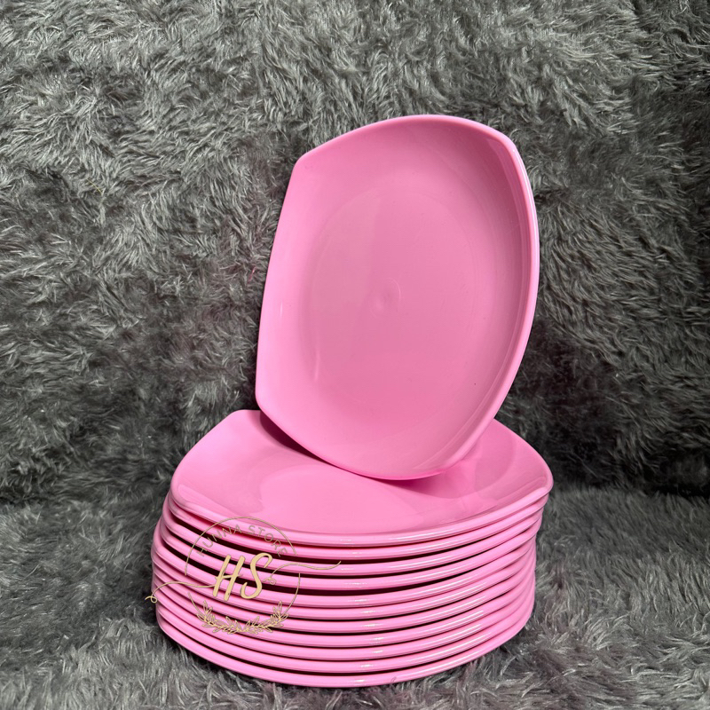 014 PIRING CEPER MELAMIN 9 INCH / PIRING KOTA / PIRING MAKAN MELAMIN KOTAK / PIRING SAJI NASI PADANG