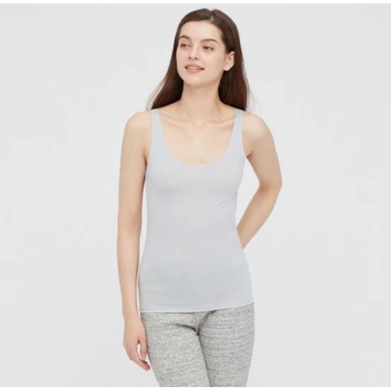UNIQLO AIRISM SEAMLESS BRA LIGHT GREY