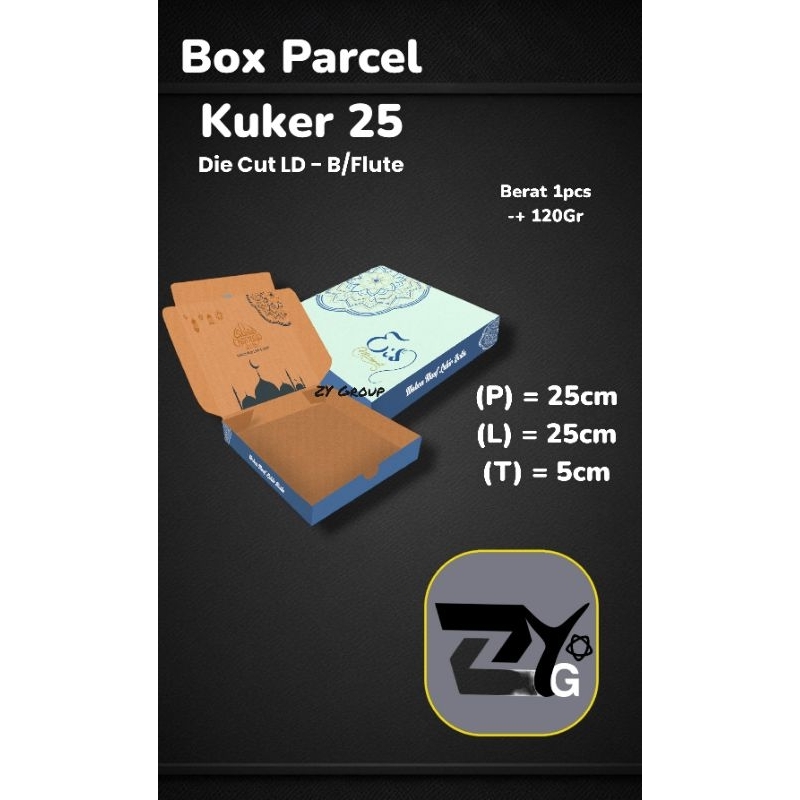 

Box Parcel • Kotak Lebaran • Kardus Uk. 25×25×5cm (KuKer Toples 250gr isi 4)