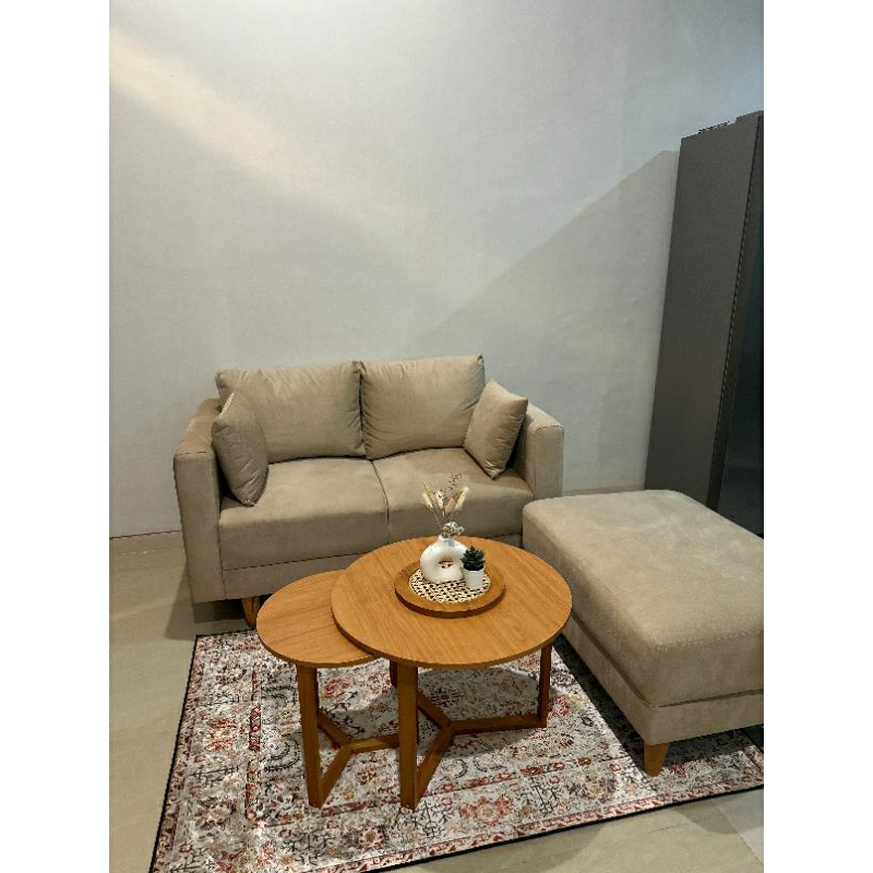 sofa L minimalis sofa mini sofa L kaki kayu sofa retro