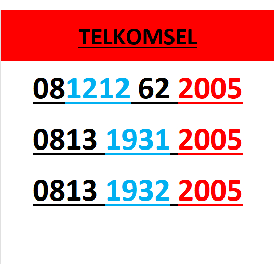 nomor cantik simpati seri tahun 2005 rapi lengkap w240